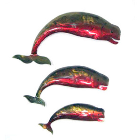 PMA-146    Whales (Set of 3) Large 20″ x 5″, Medium 16″ x 4″, Small 12″ x 3″